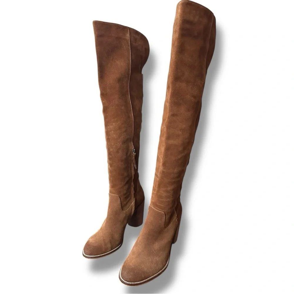 Dolce Vita Ohanna Suede Over the Knee High Boots in Saddle | Women’s Size 10
